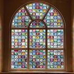 FEOMOS Stained Glass Window Film, Rainbow Window Tint, Window Privacy Films, Decorative Window Stickers for Home Anti UV 44x200 cm