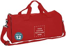 Custom Fitness Duffle Bags Set of 12, Personalized Bulk Pack - Great for Everyday Use, Perfect for Travellers, Athletes, Fitness Fanatics - Red