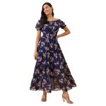 Rare Women's Regular Fit Dress (EP7546B_Navy Blue M)