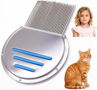 Flea Comb for Cats& Dogs,Lice Comb for Kids,Nit Comb,Peine Para Piojos-Stainless Steel Quick Results for Head Lice,Pets Fleas Thick Hair&Fine Hair (BLUE)