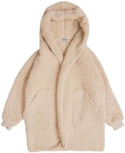 UnHide Shleepy Faux Fur Robe - Lightweight, Extra Soft & Warm Wearable Blanket - Machine Washable - Kids Beige Bear