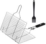 UNCO- Grill Basket, Stainless Steel, Fish Grill Baskets for Outdoor Grill, Vegetable Grill Basket, BBQ Grill Basket, BBQ Basket, Grilling Basket, Fish Basket for Grilling, Grill Accessories.