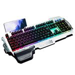 RedThunder K900 Gaming Keyboard, RGB Backlit Semi Mechanical Keyboard with Wrist Rest, Water-Resistant USB Wired Hybrid Ergonomic Keyboard, Teclado Gamer for Desktop Computer PC Mac PS4