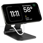 Spigen Mag Fit S Designed for MagSafe Charger Stand Aluminum Adjustable Phone Stand Compatible with iPhone 15/14/13/12 Series, AirPod Pro, AirPod Pro 2, AirPod 3 Charging Stand - Black