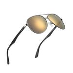 ZENOTTIC Polarized Aviator Sunglasses for Men Carbon Fiber Temple Pilot Sun Glasses with Mirrored Lens UV Protection