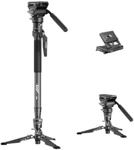 COMAN One-Click Lifting Carbon Fiber Monopod, 69‘’ Camera Monopod with Feet, Lightweight Travel Tripod with Quick Release Plate for Camera, DSLR, Camcorder, Max Load 22lbs/10kg (M1ProV5)