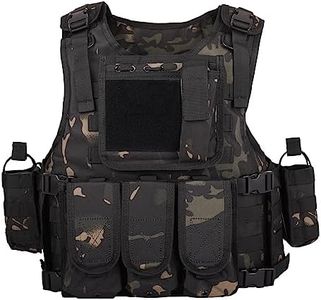 BOMTURN Tactical Airsoft Vest Upgrade Adjustable Modular Paintball Vest Outdoor Fit Adult