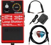 Boss RC-1 Loop Station Bundle with Power Supply, Instrument Cable, Patch Cord and Picks