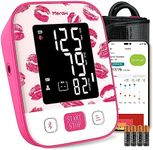 Meraw Blood Pressure Monitor Home Use, Blood Pressure Cuff Digital Arm, Blood Pressure Monitor Automatic Cuff 8.7-16.5" Bluetooth App Tracking Irregular Heartbeat Monitoring FSA/HSA Eligible Pink