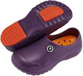 YUNGPRIME Men's and Women's Slip-Resistant Work Shoes - Nursing - Chef Shoes, Purple, 5 Wide Women/4 Wide Men