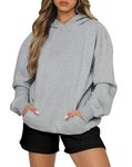 BETTE BOUTIK Essentials Hoodies for Women Oversized Sweatshirts Cute Long Sleeve Shirts Sweaters Fleece Loose Casual Pullover Fall Clothes Y2k Fashion with Pockets Grey M