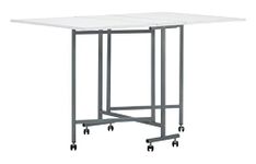 Sew Ready Mobile Folding Craft Cutting Table (36″H) in Silver/White