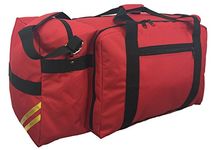 Firefighter Rescue Duffel Fireman Paramedic Medical Bags Fire Fighter Turnout Gear Travel Bag Helmet Pocket, Red, 31" Duffel