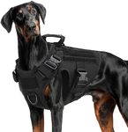 FEimaX Tactical Dog Harness for Military Patrol Working Dog No Pull Molle Vest Large Dogs Service Harness with Handle and Front Clip for Hunting Training Hiking (Black, L)