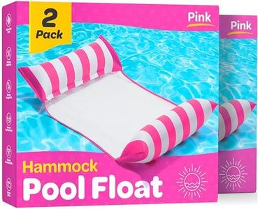 Pool Floats for Adults [2 Pack] Multi-Purpose Hammock Pool Float: Saddle, Lounge Chair, Hammock, Drifter - Water Hammock for Adults in Swimming Pools - Pink Pool Float Lounger (44" X 26")