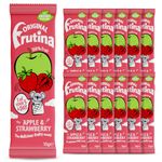 Frutina Apple and Strawberry Fruit Bars-12x15G Fruit Snacks-100% Dried Fruit with No Added Sugar No Preservatives and No Artificial Colours and Flavours-Delicious Pick-Me-Up Snacks for Kids and Adults