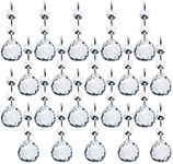 Yesland 20 Pcs Crystal Glass Ball, 30mm Pendants Balls & Chandelier Prisms, Clear Faceted Hanging Crystals for Wedding Home and DIY Craft Jewelry Decoration