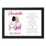 PERSONALISED Bridesmaid, Maid of Honour, Flower Girl Gifts - Bridesmaid Poem Keepsake - Wedding Day Gifts for Bridal Party, Sister, Daughter, Friends - Gifts from the Bride