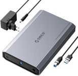 ORICO Aluminum 3.5 Hard Drive Enclosure with USB 3.2 Gen 2 6Gbps Transfer Speed, Fit for 3.5/2.5 Inch SATA HDD SSD Up to 20 TB, USB C to USB C/A 2 in 1 Cable Compatible with MacBook Windows(DD35-C3)