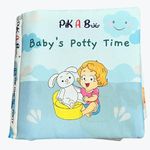 PiK A BOO Baby's Potty Time Soft Fabric Cloth Books 15 * 15 cm Baby Toddler Crinkle Page Infant Kids Early Learning Development Educational Soft Toys Gifts for 1 2 3 4 5 6 Years (Baby's Potty Time)