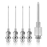 NQEUEPN 5pcs Grease Needle Nozzle Kit, Hardened Steel Grease Injector Needle Cap Grease Needle Gun Tip Dispenser Fitting Tool for Grease Injection, Used in Narrow Space & Deep Hole Metal