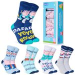 Peppa Pig Mens Socks - Daddy Pig Pack of 5 Crew Socks for Men - Soft Breathable Size 6-10 Funny Socks - Dad Gifts