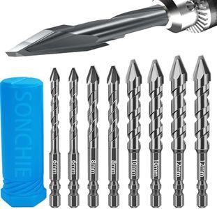 SONCHIE High-Strength Eccentric Twist Drill Bit - Pack of 8 Twist Drill Bits Concrete/Glass/Concrete Masonry Drill Bit Set with Bit Storage Case…