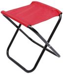 MH Classic Camp Chair, Foldable Stool-Light weight Metal Material 17.5 Height, and Heavy-Duty -Perfect for Outdoor Camping, Beach, Lawn, Travel, and Sports, Supports140 kg(Red)