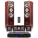 Fenton 5.0 Home Cinema Surround Sound System in Colour Walnut - Premium Home Theatre System with Surround Sound Speakers for Immersive Audio Experience, Home Cinema Surround System