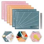 6PCS A4 Cutting Mat, Craft Mat with Marking Guides & Angles, Non-Slip Sewing Cutting Board Crafting Mat for Sewing Fabric Craft Quilting Scrapbook(with Ruler, 11.81x 8.66inch/30X22cm)