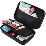 BOVKE Glucose Monitor Case, Diabetic Supply Case for Diabetes Testing Kit, Diabetic Supplies Travel Case for Glucose Meter, Blood Sugar Test Strips, Lancets, Needles, Insulin Pen and Medication, Black