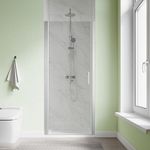 SL4U 30" W x 72" H Frameless Pivot Shower Door, 1/4'' Clear Tempered Glass Shower Door, Pivot Swing Shower Glass Door, Reversible Installation, Brushed Nickel