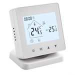 Smart Wireless Thermostat - RF433 Water Heating Wall-mounted Boiler Thermostat - Lightweight Wall Mounted Boiler Thermostat - WiFi/Non WiFi - Remote Control - Battery/USB Power(With WIFI)