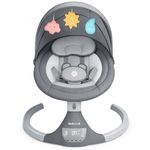 Jool Baby Nova Swing for Newborns - Electric Motorized Infant Swing, Bluetooth Music, 10 Preset Melodies, Remote (Grey)