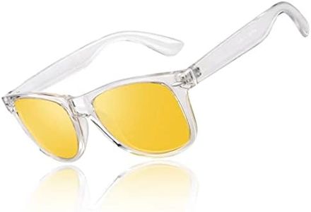 LINVO Lunettes de Vision Nocturne Polarisées pour Homme Femme Lunettes de Conduite Anti-éblouissement Style Rétro