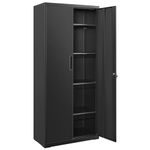 SONGMICS Garage Cabinet, Metal Storage Cabinet with Doors and Adjustable Shelves, Office Cabinet for Home Office, Lockable, Garage and Utility Room, Black UOMC015B01