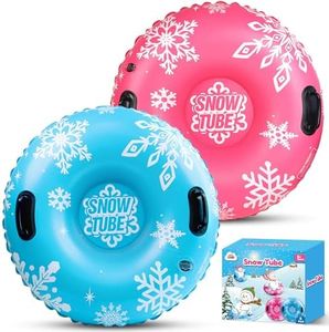 ZMLM Snow Tube for Sledding -2 Pack/3 Pack 36" Inflatable Snow Sled for Kids and Adults Heavy Duty Blow Up Tube with Handles Outdoor Winter Toys Gift for Sport Supplies