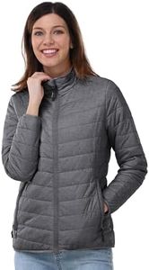 Outdoor Ventures Women's Quilted Jacket Lightweight Warm Packable Transition Jacket Puffer Jacket for Women Lined Soft Quilted Coat Quilted Coat for Leisure Hiking Travel Outdoor, darkgray, Small