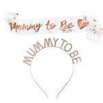 Mummy to Be Sash Set,Rhinestone Tiara Crown Headband,Mummy Sash,Mummy to Be Gifts Baby Shower Sash Party Decoration for Gifts to Mum Accessories Decor Favour Party Supplies., Rose gold