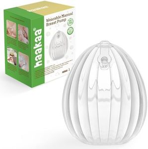 haakaa Shell Breast Pump, Wearable Manual Breast Pump - Hands Free, Passive Silicone Breastmilk Collection for Nursing Mom, Breastfeeding Leak Catcher, 75ml-1 pc