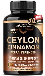 Ceylon Cinnamon Capsules - Extra Strength - Energy, Heart & Metabolism Support - for Men & Women - Pure Natural Extract 20:1 Supplement - Made in USA - GMO & Gluten Free, 120 Capsules, 4 Month Supply
