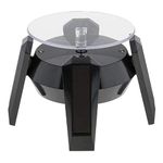 JEWELQUIPO Display Stand with Rotating Turntable, 500g Capacity, 360 Degree Rotation, Solar Powered, Black (Big, Black)