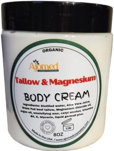 Beef Tallow & Magnesium Body butter - Grass Fed and Finished beef tallow Magnesium Cream- Handmade moisturizer for Cracked, Dry, Itchy skin- eczema cream- diaper rash (SANDALWOOD VANILLA)