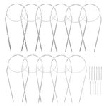 Stainless Steel Circular Knitting Needles Set 24 Inch for Beginners Adults, 11 Round Metal Knitting Needles with Magic Loop, 11 Sizes 1.5-5mm Double Pointed Flexible Weaving Needles for Sweaters, Hat