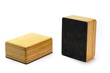 Striped Handstand & Yoga Blocks (2 Solid Non-Slip Wooden Blocks)