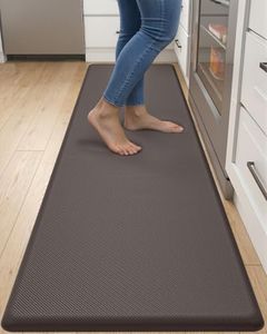DEXI Kitchen Mat Cushioned Anti Fatigue, Non Slip Waterproof Comfort Standing Floor Rug for Kitchen, Office, Sink, Laundry, 70"x20", Brown