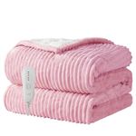 Heated Blanket Electric Blanket Throw 50”X60”-Heating Blanket with 5 Heat Settings-3 Hours Auto Off,ETL Certified,Machine Washable (Pink)
