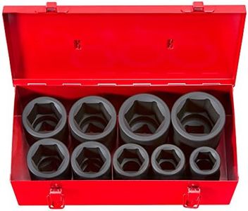 TEKTON 1-Inch Drive Deep Impact Socket Set, Inch, Cr-Mo, 6-Point, 1-Inch - 2-Inch, 9-Sockets | 4892