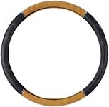 BDK Light Wood/Black 18" Big Rig Truck Steering Wheel Cover (XL)