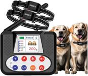 Wireless Dog Fence for 2 Dogs, Electric Fence with BIG LCD Screen, Portable Fence with 2.4G Signal, Remote Training Collar, Dog Containment System, Adjustable for Big Medium Small Dogs (For 2 Dogs)